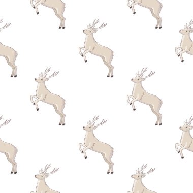 Zarif bir geyik. Vektör kusursuz desen. Etnik ya da Yerli Amerikalıların teması üzerine duvar kağıtları