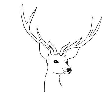 Çizgi film geyiği. Çocuklar için sevimli bir karakter. Çizgi film tarzında vektör illüstrasyonu.