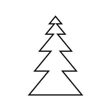 Köknar ağacı siyah simgesi, düz tasarım tarzı. Ladin vektör siluet Döşe.