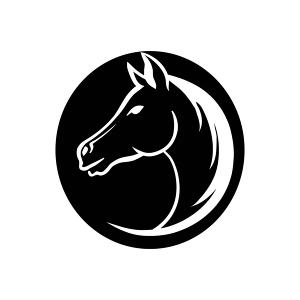 Koń Logo Głowa Konia Ciągły Rysunek Jednej Linii Sztuki Karty — Wektor stockowy