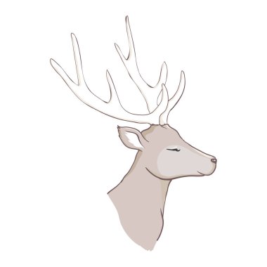 Çizgi film geyiği. Çocuklar için sevimli bir karakter. Çizgi film tarzında vektör illüstrasyonu.