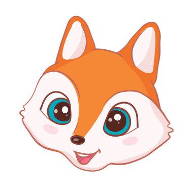 Şirin küçük tilki. Vektör hayvan çizimi. El çizimi tilki çizgi filmi. Bebek tişörtü tasarımı, moda baskısı, kartlar, çocuk kıyafetleri tasarımı için kullanılabilir..