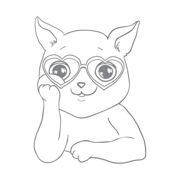 Vector Lindo Gato Ilustración Dibujado Mano Arte Gatito Con Estilo — Vector de stock