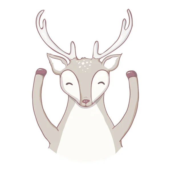 Cartoon Deer Cute Character Children Vector Illustration Cartoon Style — Stock Vector