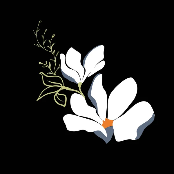 Magnolia Bloemen Prachtige Voorjaarsillustratie Vector Illustratie — Stockvector