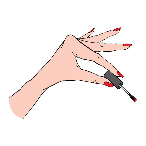Жінка Руки Елегантним Манікюром Полірованими Цвяхами Арт Салон Nails Векторні — стоковий вектор