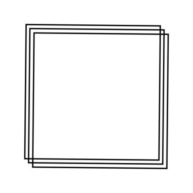 El çizimi çerçeveler. Elle çizilmiş kare çerçeve. Vektör, resimleme.