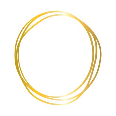 Altın çerçeve. Güzel basit altın tasarım. Eski tarz dekoratif kenar, beyaz arka planda izole edilmiş. Vektör illüstrasyonu.