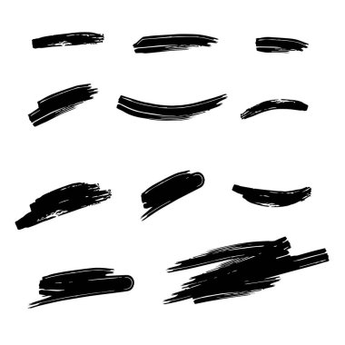 grunge fırça darbeleri vektör kümesi. siyah vektör fırça darbeleri koleksiyonu. siyah boya lekeleri vektör set
