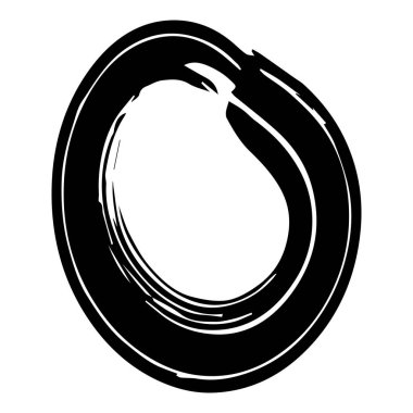 Vektör grunge dairesi, grunge round form, grunge banner daire fırça darbesi beyaz arkaplan izole siyah renk, Vektör Illustration