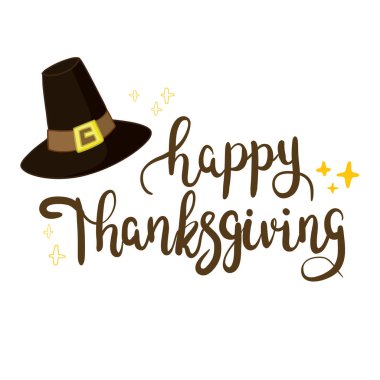 Şükran Günün kutlu olsun. El Yazısıyla Vektör İllüstrasyonu ve turuncu arkaplanlı Türkiye silueti.