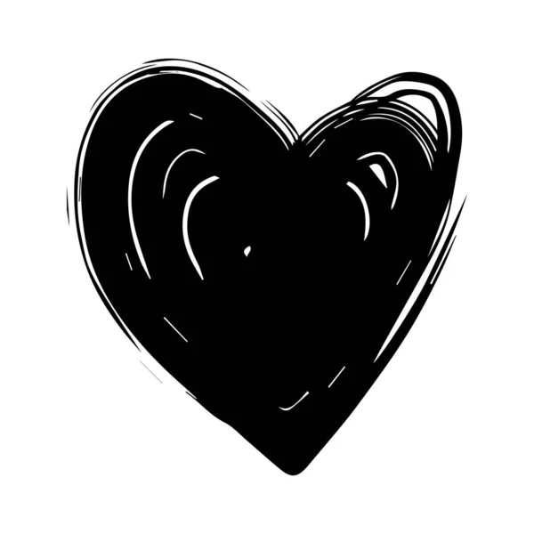 Χειροποίητη Καλλιγραφία Καρδιά Απομονωμένη Λευκό Φόντο Εικονογράφηση Διανύσματος — Διανυσματικό Αρχείο
