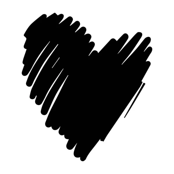 Χειροποίητη Καλλιγραφία Καρδιά Απομονωμένη Λευκό Φόντο Εικονογράφηση Διανύσματος — Διανυσματικό Αρχείο