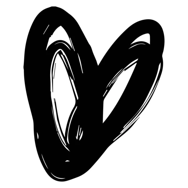 Рука Намальована Каліграфія Серця Ізольована Білому Тлі Векторна Ілюстрація — стоковий вектор
