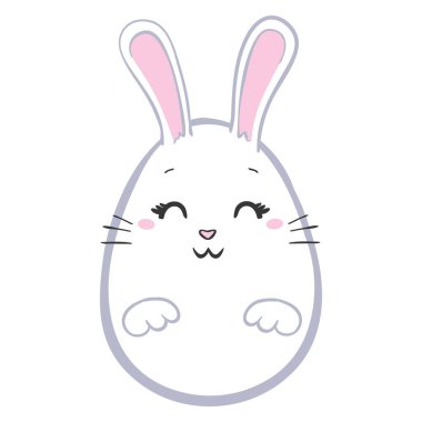 Sevimli tavşan karakteri, tavşan vektör çizimi. Bu, 2023 yılındaki tavşan selamlaşmasının bir resmi..