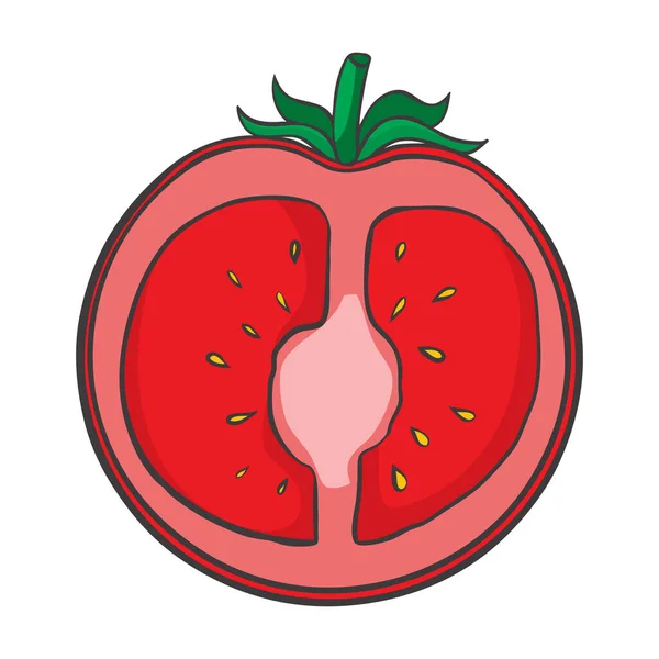 Icono Tomate Estilo Plano Objeto Aislado Logo Tomate Hortalizas Granja — Archivo Imágenes Vectoriales