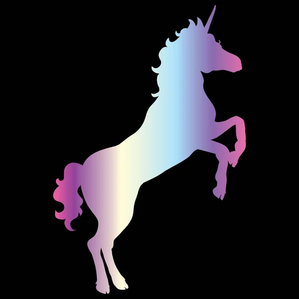 Ilustrasi Vektor Siluet Unicorn Unicorn Biru Muda Dengan Latar Belakang - Stok Vektor