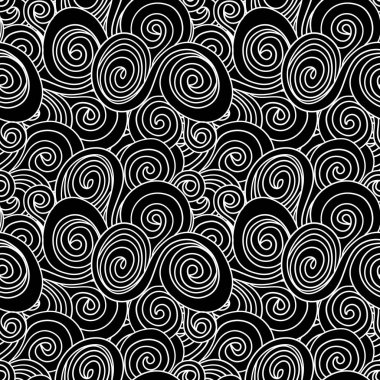 Kusursuz siyah-beyaz el yapımı, dikişsiz süs, mühendislik zendolgusu deseni. vektör illüstrasyonu