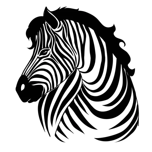 African zebra running side view outline striped silhouette animal design flat vector illustration isolated on white background