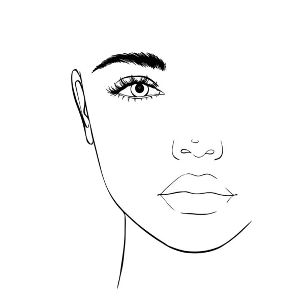 Vector Illustration Women Head Glamour Fashion Beauty Woman Face Illustration — Stockvektor