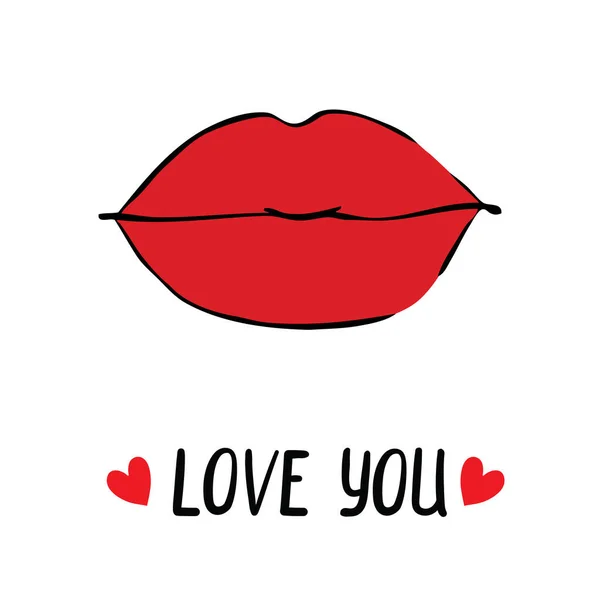 Lips Women Kiss Mouth Lip Pop Art Heart Background Valentines — Image vectorielle