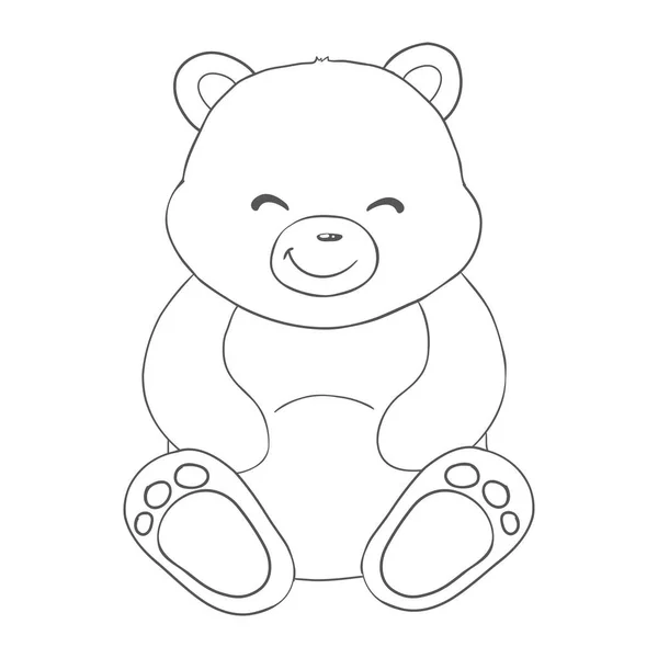 Vector Hand Drawn Teddy Bear Illustration Gift Toy Valentine Day — Vector de stoc