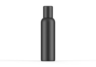 Metalik aerosol deodorantı, izole edilmiş beyaz arkaplan, 3 boyutlu illüstrasyon üzerinde şablon oluşturabilir