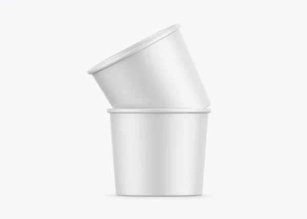 Jégkrém Csésze Mockup Sablon Elszigetelt Fehér Háttér Készen Áll Design — Stock Fotó