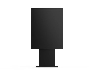 LED şehir ışıklı reklam panosu modelleme şablonu, akrilik bilgiler markalaşma için elektronik ekran zeminini gösterir, 3D illüstrasyon