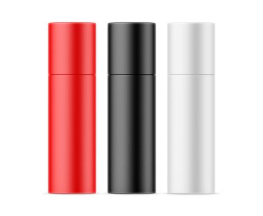 Damgalamak için sprey teneke kutu, deodorant izole edilmiş beyaz arkaplan üzerinde şablon oluşturabilir, 3d illüstrasyon