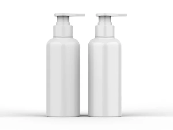 Blanco Plastic Fles Met Pomp Dispenser Voor Branding Cosmetische Fles — Stockfoto