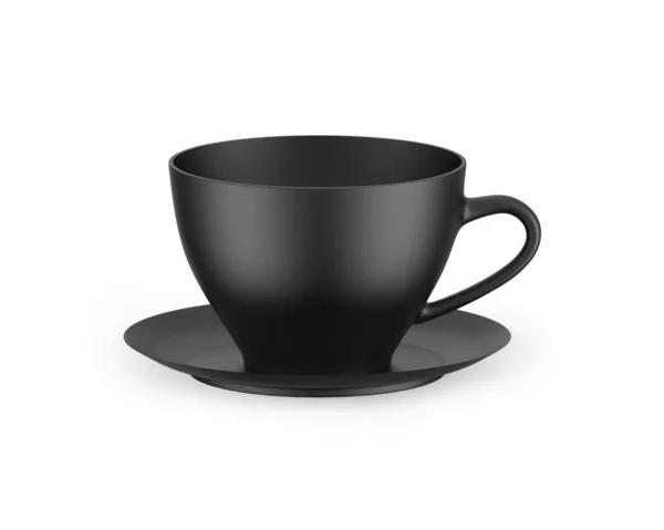 Taza Negro Maqueta Sobre Fondo Blanco Ilustración — Foto de Stock