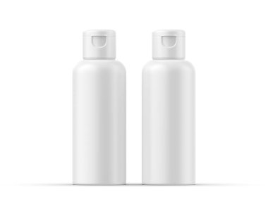 Markalaşma ve modelleme için kapaklı boş kozmetik şişesi, 3 boyutlu illüstrasyon