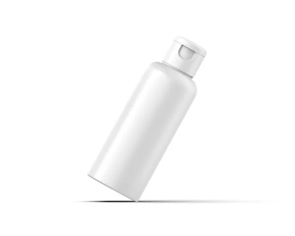 Botella Cosmética Blanco Con Tapa Superior Flip Para Marca Maqueta — Foto de Stock
