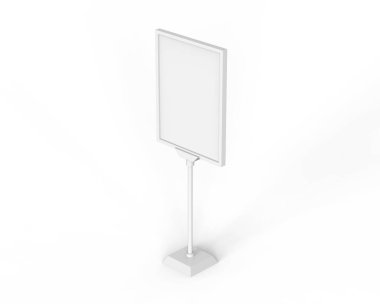 Üst Doldurucu Tabela Sahipleri Posteri reklam ve markalaşma için Çelik Çelik Çerçeve 'nin en üstünde duruyor. 3d resimleme