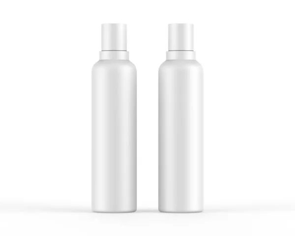 Bottiglia Cosmetica Plastica Bianca Branding Mockup Illustrazione Rendering — Foto Stock