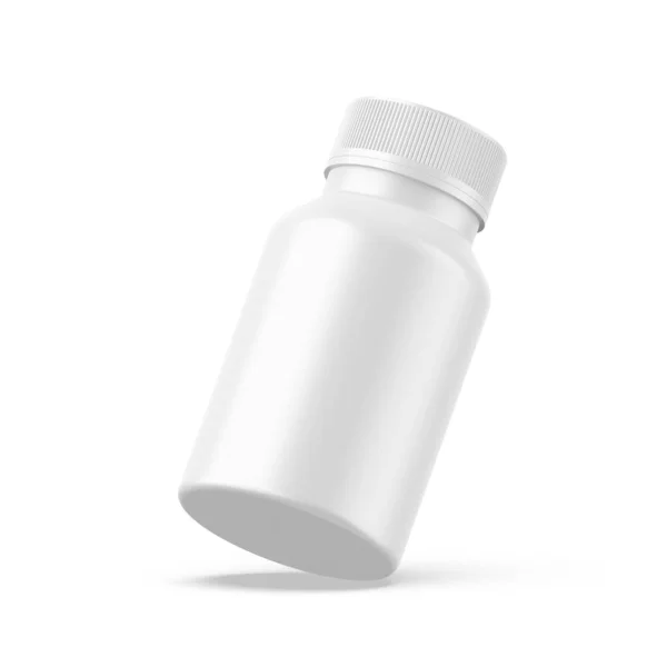 Prázdné Bílé Pilulky Mokup Šablony Matné Medicíny Láhev Pro Tobolky — Stock fotografie