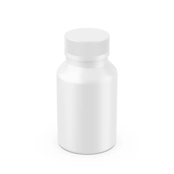 Modello Modello Vaso Pillola Bianca Vuota Bottiglia Medicina Opaca Capsule — Foto Stock