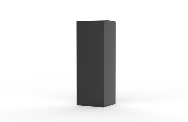Μαύρο Χάρτινο Κουτί Mockup Για Branding Κενό Ψηλό Puck End — Φωτογραφία Αρχείου