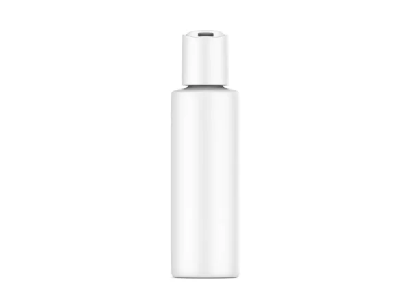 Blanco Cosmetische Fles Met Disc Press Cap Voor Branding Mock — Stockfoto