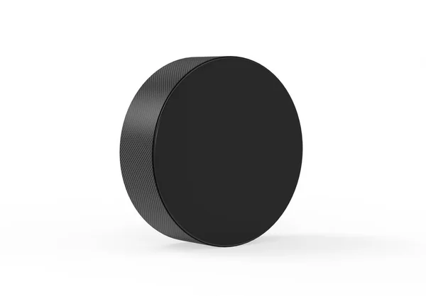 Μαύρο Hockey Puck Mock Πρότυπο Για Branding Και Την Προώθηση — Φωτογραφία Αρχείου