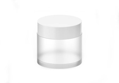 Matte Donmuş Cam kavanoz markalaşma ve promosyon için modelleme, 3D resimleme.