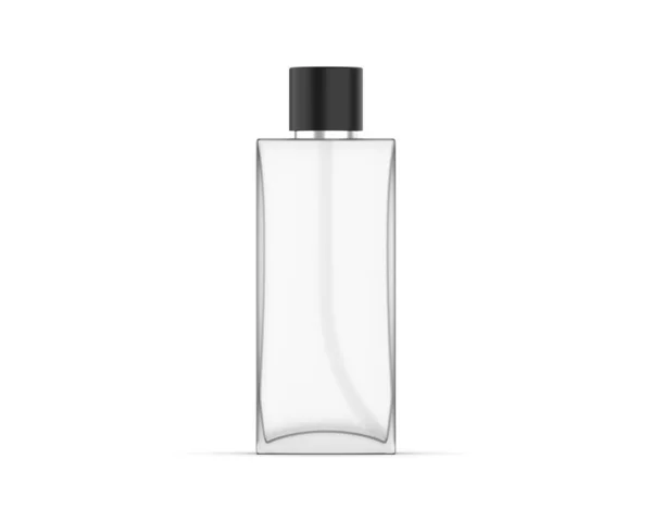 Plantilla Maqueta Botella Vidrio Esmerilado Sobre Fondo Blanco Aislado Perfume — Foto de Stock