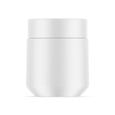 Markalaşma ve modelleme için Matte kozmetik krem ve jel kavanozu, 3 boyutlu resimleme.