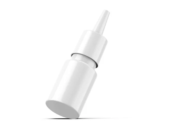 White Plastic Bottle Mockup Template Medical Cosmetic Fluid Eye Drops — стоковое фото
