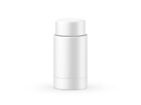 Matte Rol Deodorant Lippenbalsem Buis Model Template Geïsoleerde Witte Achtergrond — Stockfoto