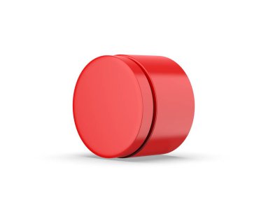 Markalaşma ve modelleme için parlak kozmetik kavanozu, izole edilmiş beyaz arka planda kozmetik kabı, 3D resimleme.