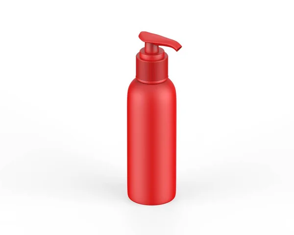 带抽水机的空白化妆品瓶 用于品牌和造型 可供设计演示 3D演示 — 图库照片