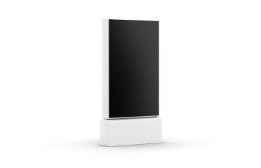 WiFi ağı Multi dokunmatik kat ayakta duran LCD reklam dijital işaret ekranı dokunmatik monitörü. 3d resimleme.