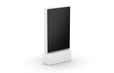 WiFi ağı Multi dokunmatik kat ayakta duran LCD reklam dijital işaret ekranı dokunmatik monitörü. 3d resimleme.